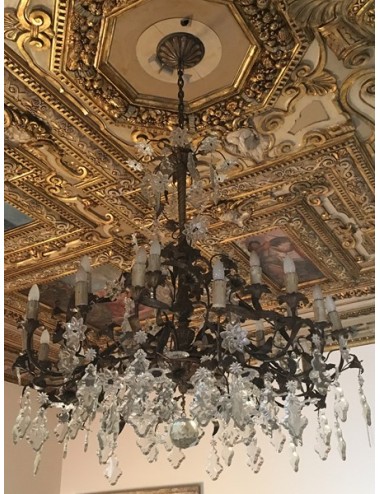 2 Chandeliers with crystal drops