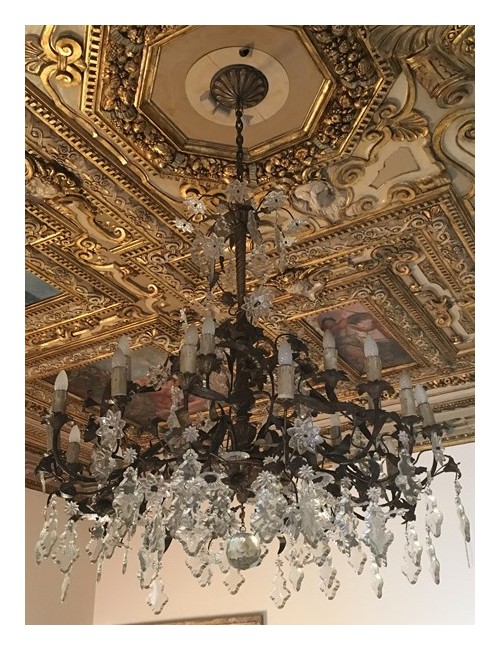 2 lampadari con gocce di cristallo