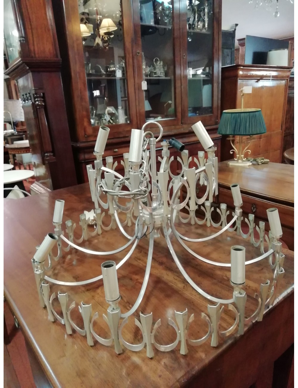 Lampadario moderno in argento
