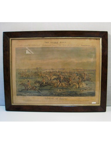 8 Hunting prints rosewood frame- (no. 8)