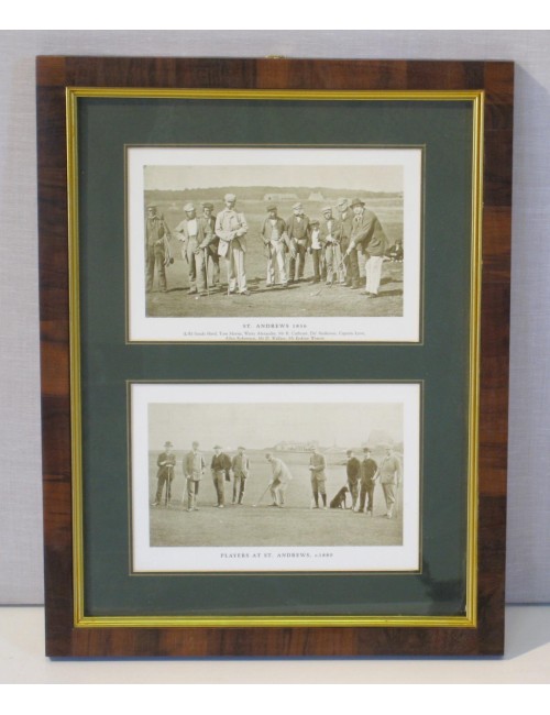7 Small golf prints 6 framed