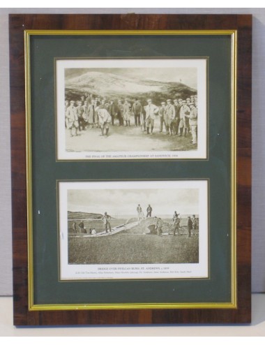 7 Small golf prints 6 framed
