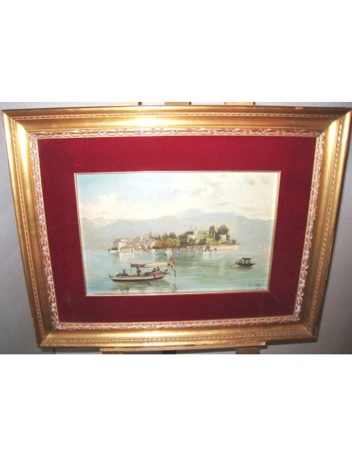 Quadro ad olio "L'Isola Bella e il mare" C.Mai