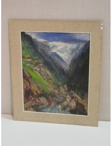 Oil painting 'Glacier' undeciphered signature