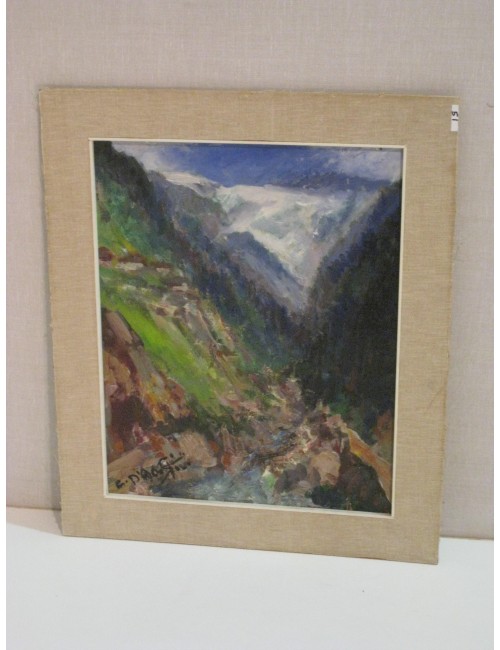 Oil painting 'Glacier' undeciphered signature
