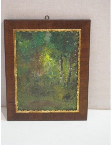 Oil painting 'forest with light' undeciphered signature