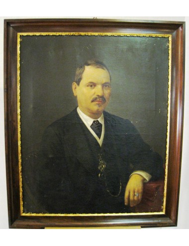 Pittura a olio 'uomo' firma non decifrata