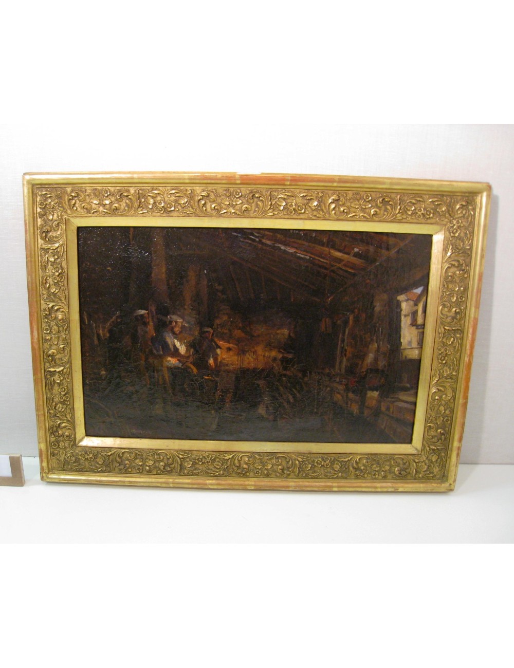 Frame F "3 blacksmiths' workers" (English 800) signature illegible Frame F "3 blacksmiths' workers" (English 800) signature illegible