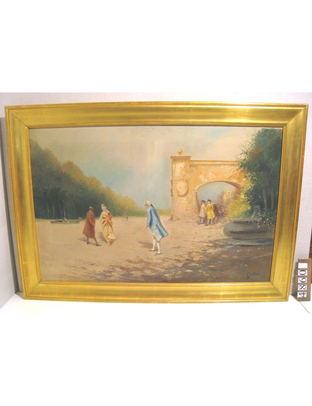 Painting A "landscapes "end 700/800s period frame illegible signature