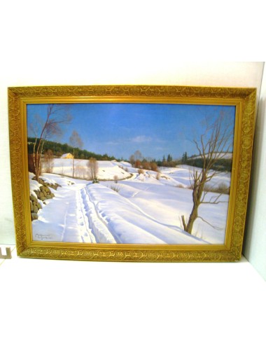 Snow painting 1924 - unframed --signature undeciphered