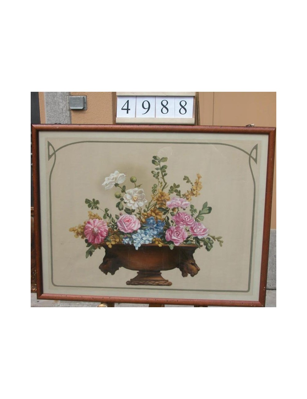2 grandi quadri con "fiori" con cornice L143