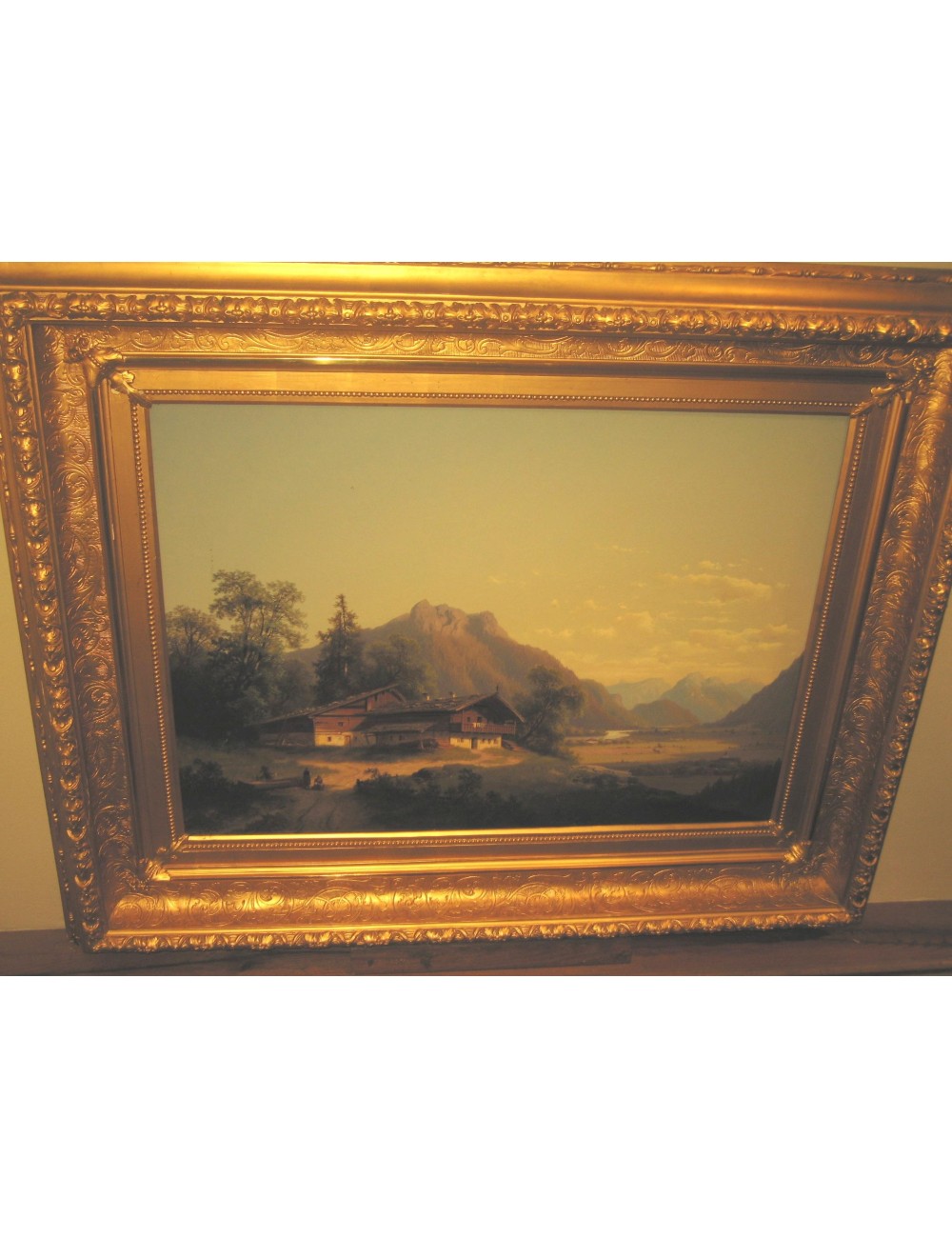 Landscape' painting 19th century illegible signature Landscape' painting 19th century illegible signature