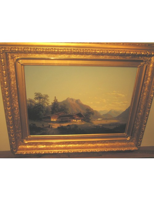 Landscape' painting 19th century illegible signature