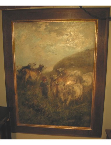 Pittura 'mucche al pascolo' XIX secolo