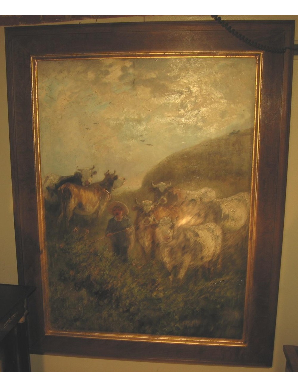 Pittura 'mucche al pascolo' XIX secolo Pittura 'mucche al pascolo' XIX secolo