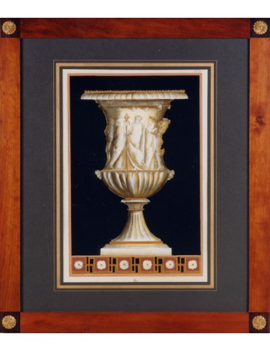 Stampe in cornice di legno con vasi a soggetto bronzeo Granduca