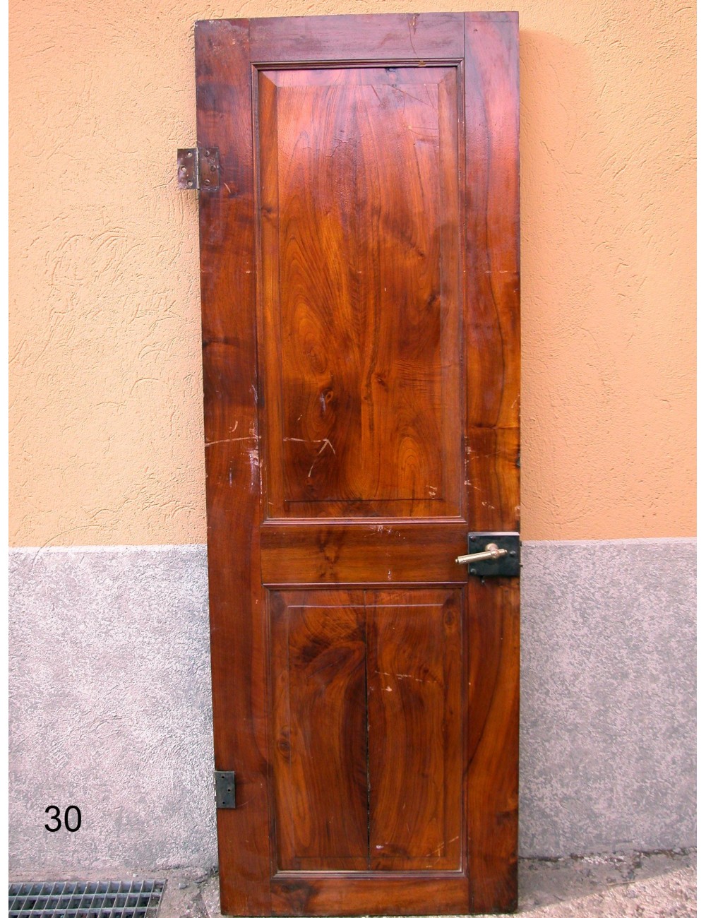Walnut door with 2 plain panels in need of restoration Walnut door with 2 plain panels in need of restoration