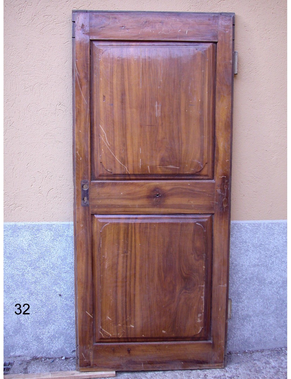 Walnut door with 2 plain panels in need of restoration Walnut door with 2 plain panels in need of restoration