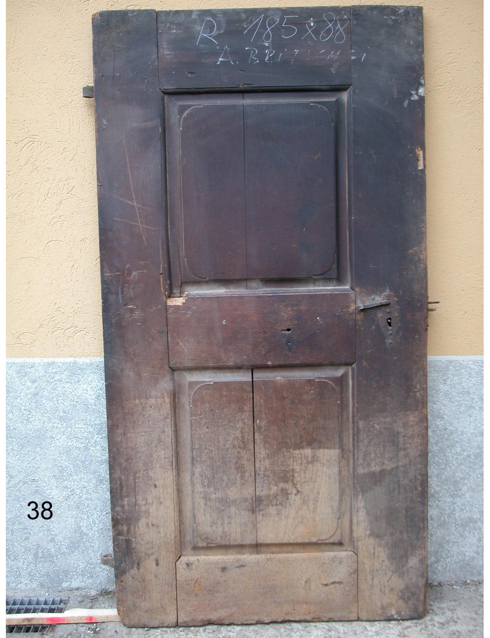 Walnut door with 2 plain panels in need of restoration Walnut door with 2 plain panels in need of restoration