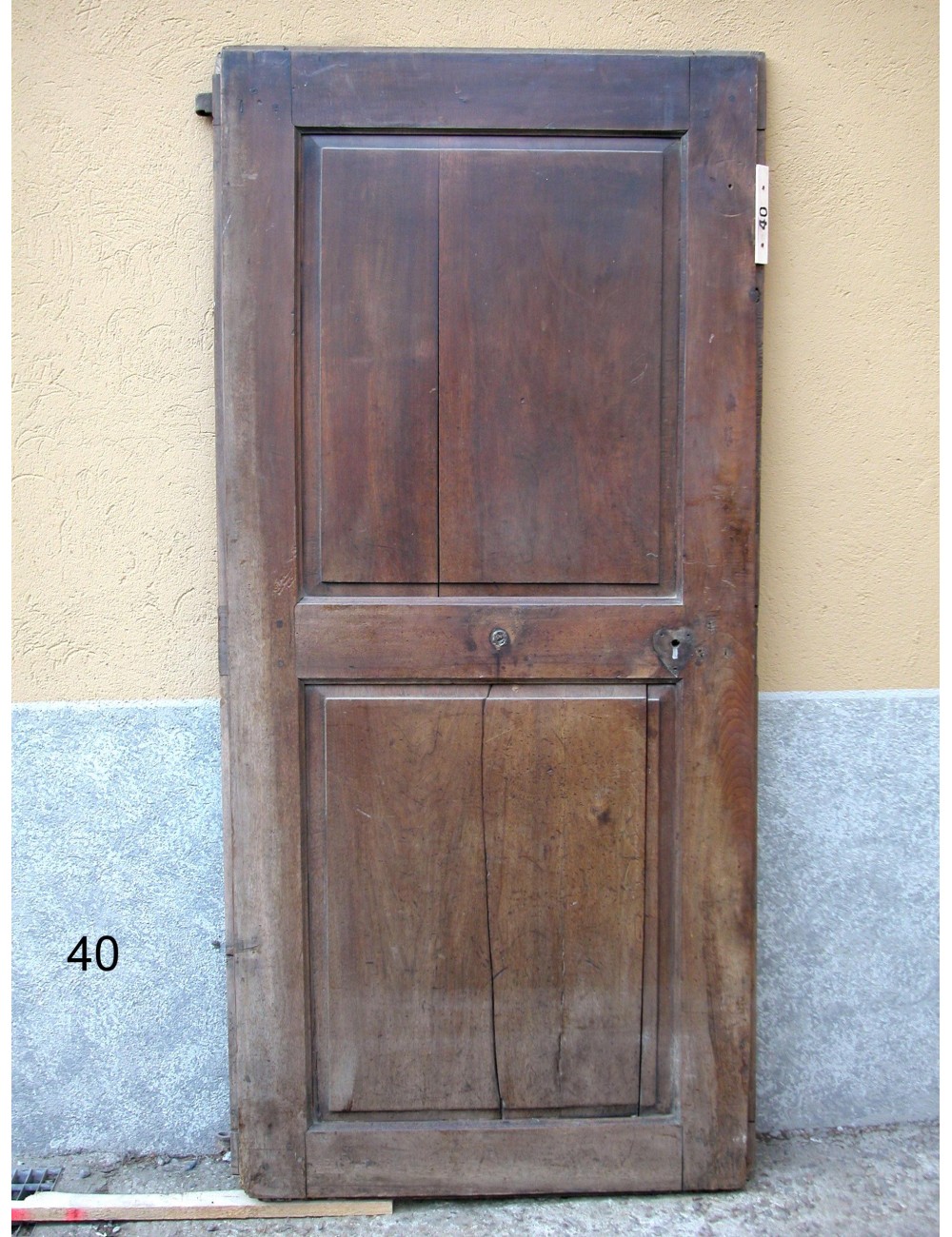 Walnut door with 2 plain panels in need of restoration Walnut door with 2 plain panels in need of restoration