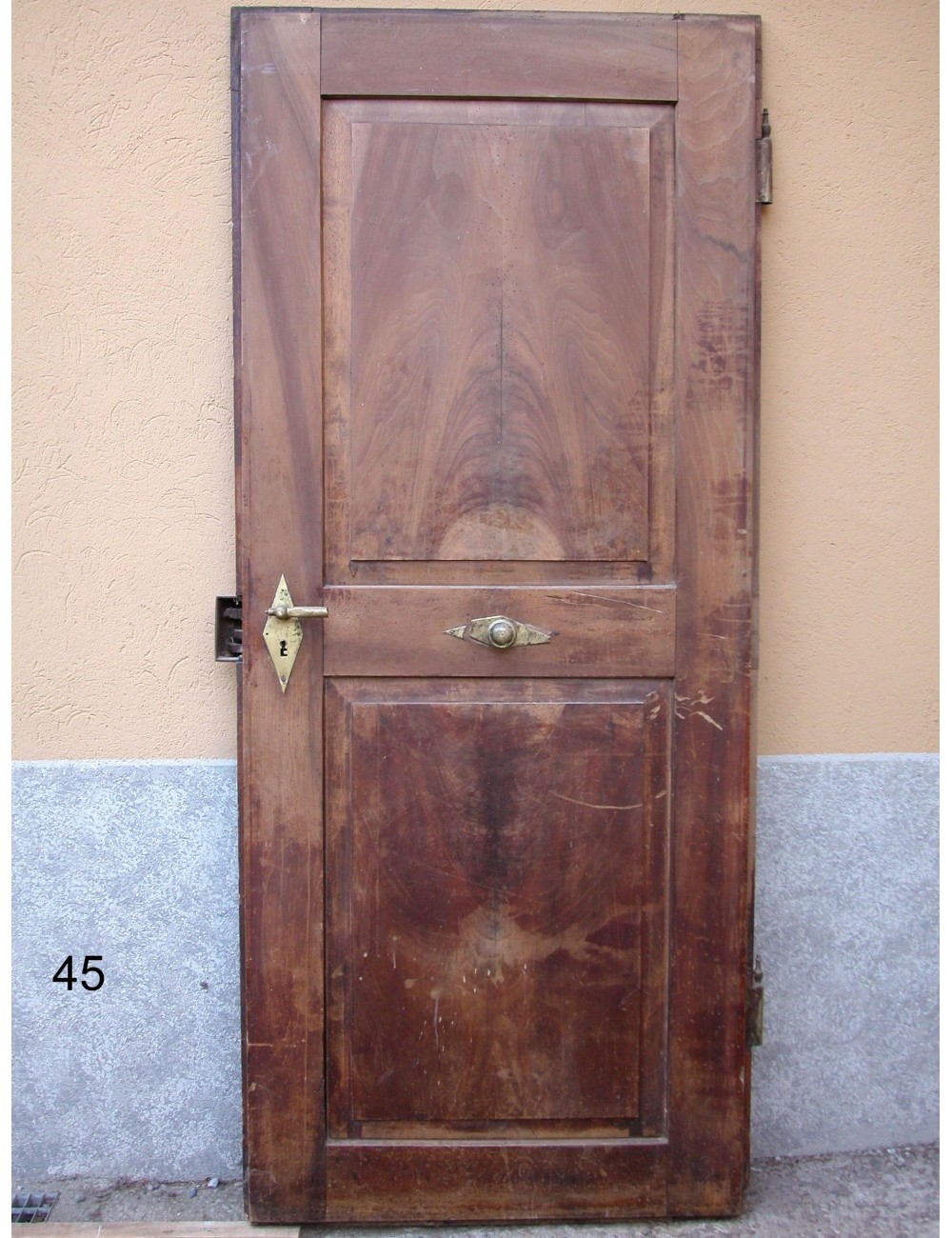 Walnut door with 2 plain panels in need of restoration Walnut door with 2 plain panels in need of restoration