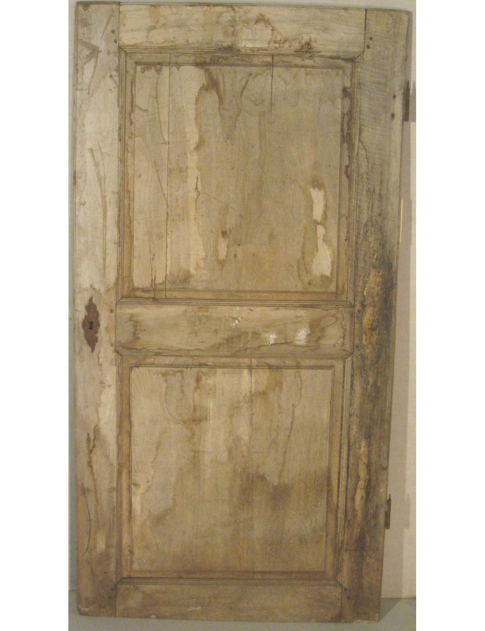 Walnut door with 2 plain panels in need of restoration Walnut door with 2 plain panels in need of restoration