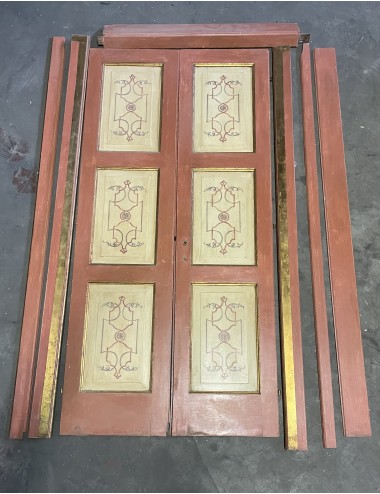 Porta a 2 battenti compresi coprifili da restaurare