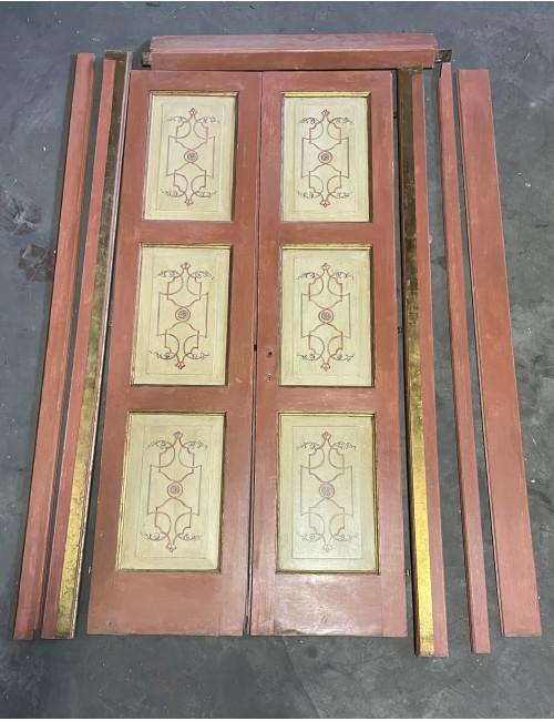 Porta a 2 battenti compresi coprifili da restaurare