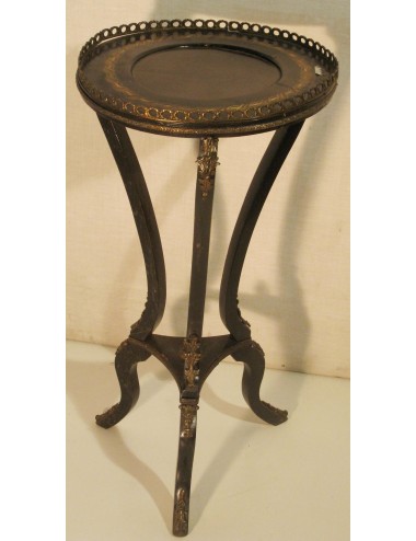 Round coffee table/pot holder with mother-of-pearl inlays