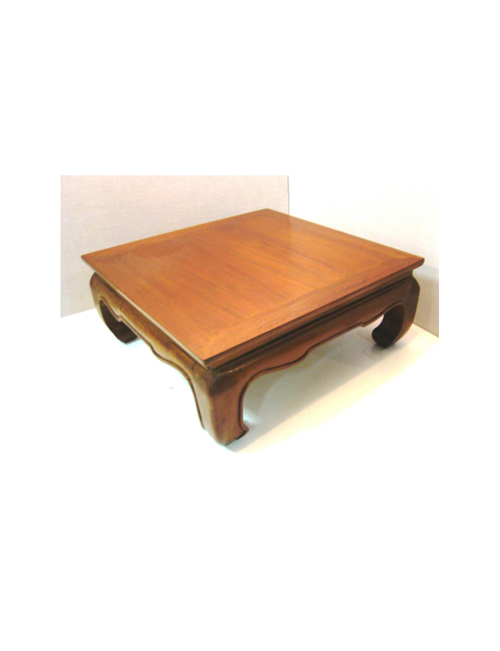 Tavolino moderno quadrato in teak stile orientale Tavolino moderno quadrato in teak stile orientale