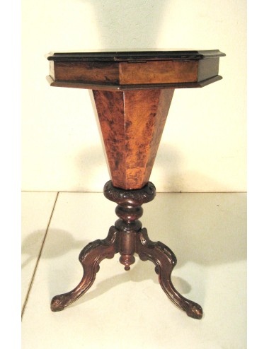 Octagonal work table in briarwood