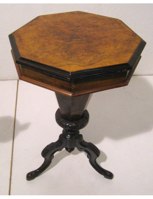 Octagonal work table in briarwood