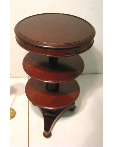 Three-tier openable round mahogany coffee table - Victorian