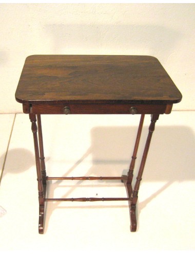 Tavolino rettangolare in palissandro con cassetto - Inglese, XVIII secolo