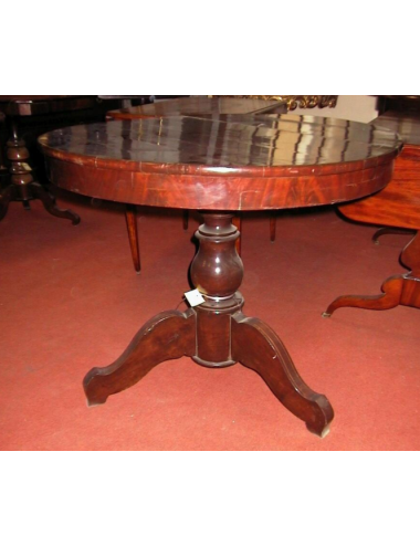 Round mahogany coffee table - English Victorian