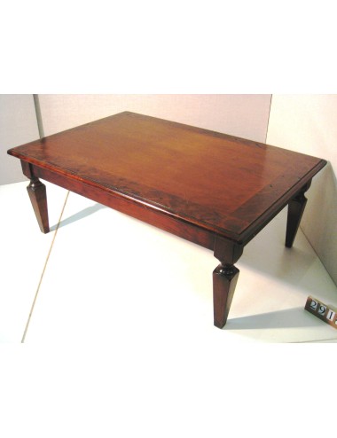 120x80 walnut coffee table with modern cherry inlays