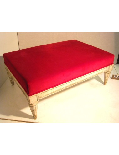 Tavolino / pouf moderno laccato - seduta in velluto rosso, imbottita