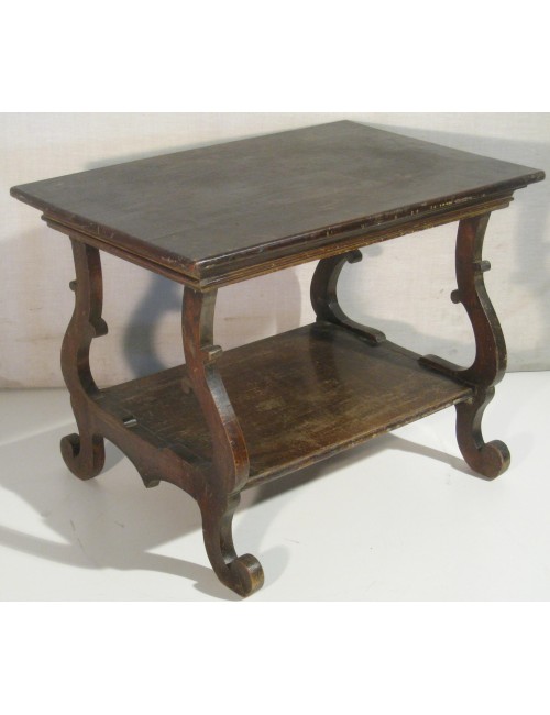 Tavolino moderno in legno tinto noce stile '600 fratino