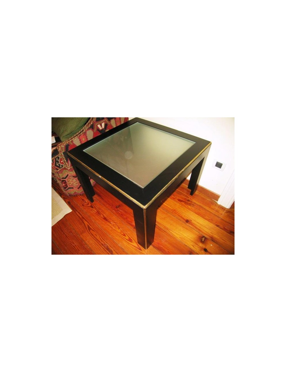 2 Square coffee tables 1)with glass 1)with modern wooden top 2 Square coffee tables 1)with glass 1)with modern wooden top