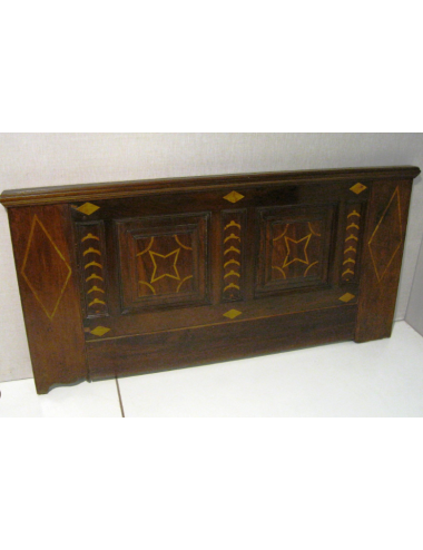 Inlaid walnut headboard
