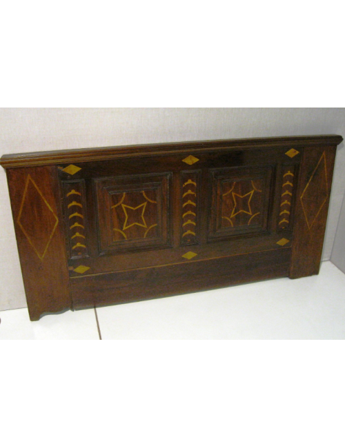 Inlaid walnut headboard