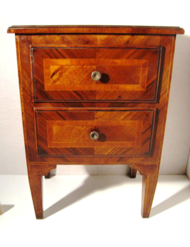 Walnut inlaid bedside table modern