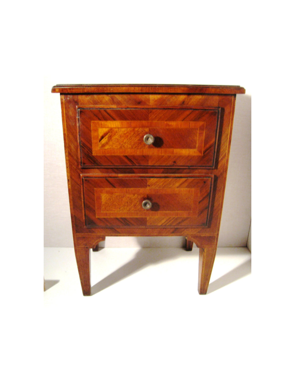Walnut inlaid bedside table modern