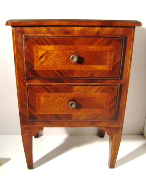 Walnut inlaid bedside table modern