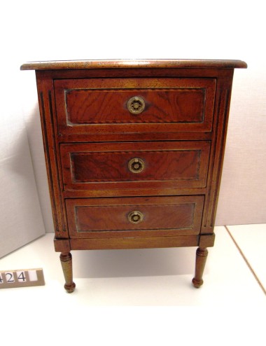 2 walnut bedside tables with modern inlays