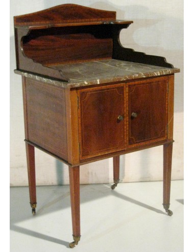 Mahogany bedside table marble top