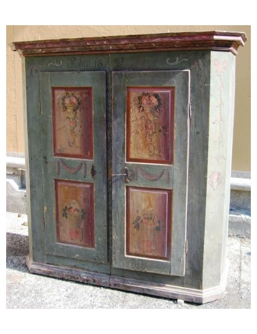 Armadio decorato datato 1897 stile tirolese