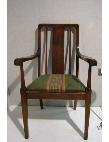 2 Poltrone di epoca Vittoriana in legno di mogano con seduta imbottita, in stile inglese (coppia)