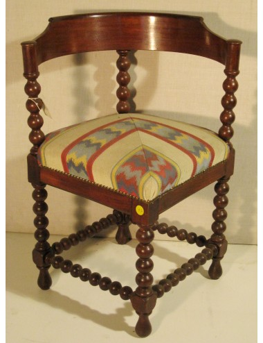 Sedia ad angolo moderna, in legno con sedile imbottito