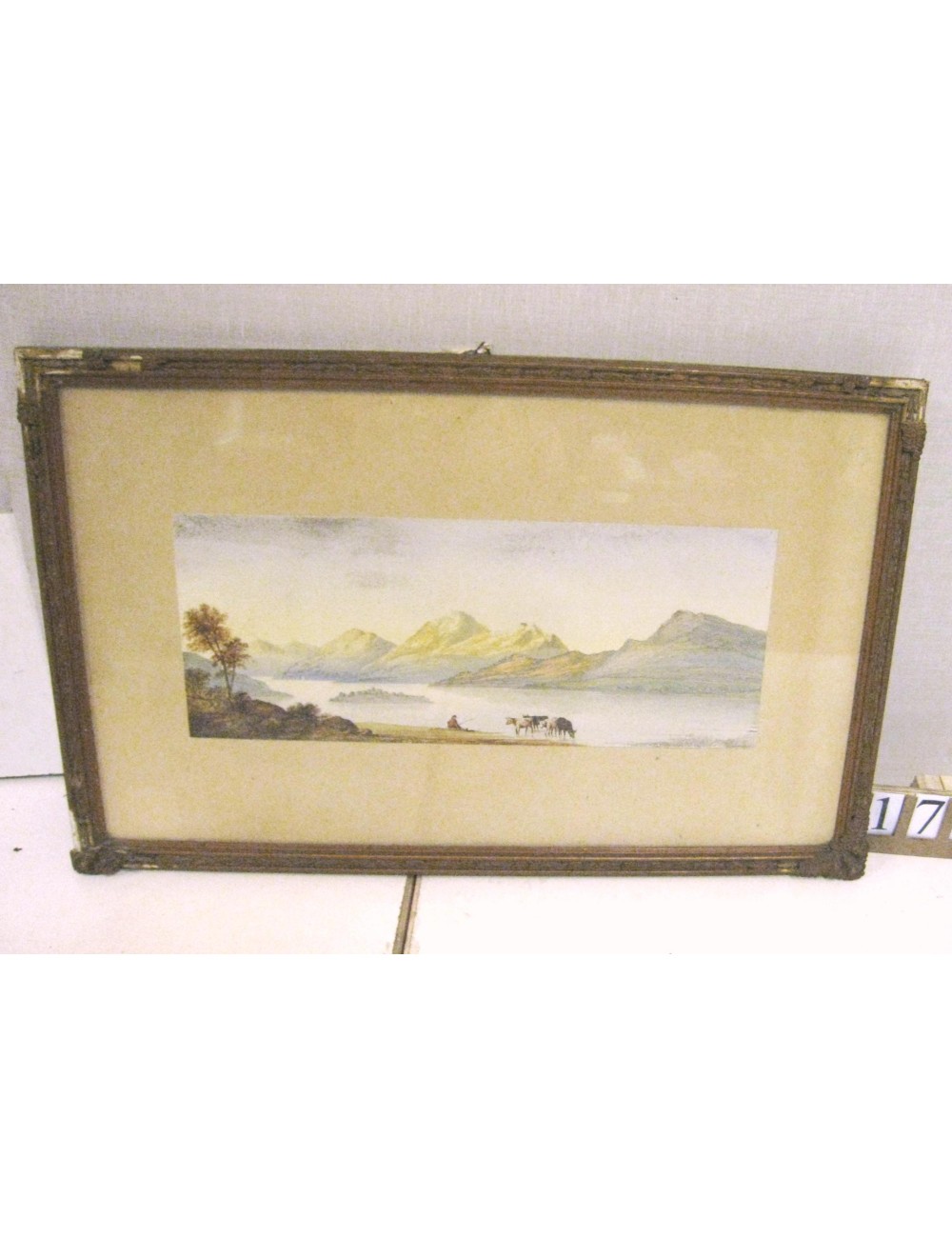 2 acquerelli pass. Firma beige illeggibile